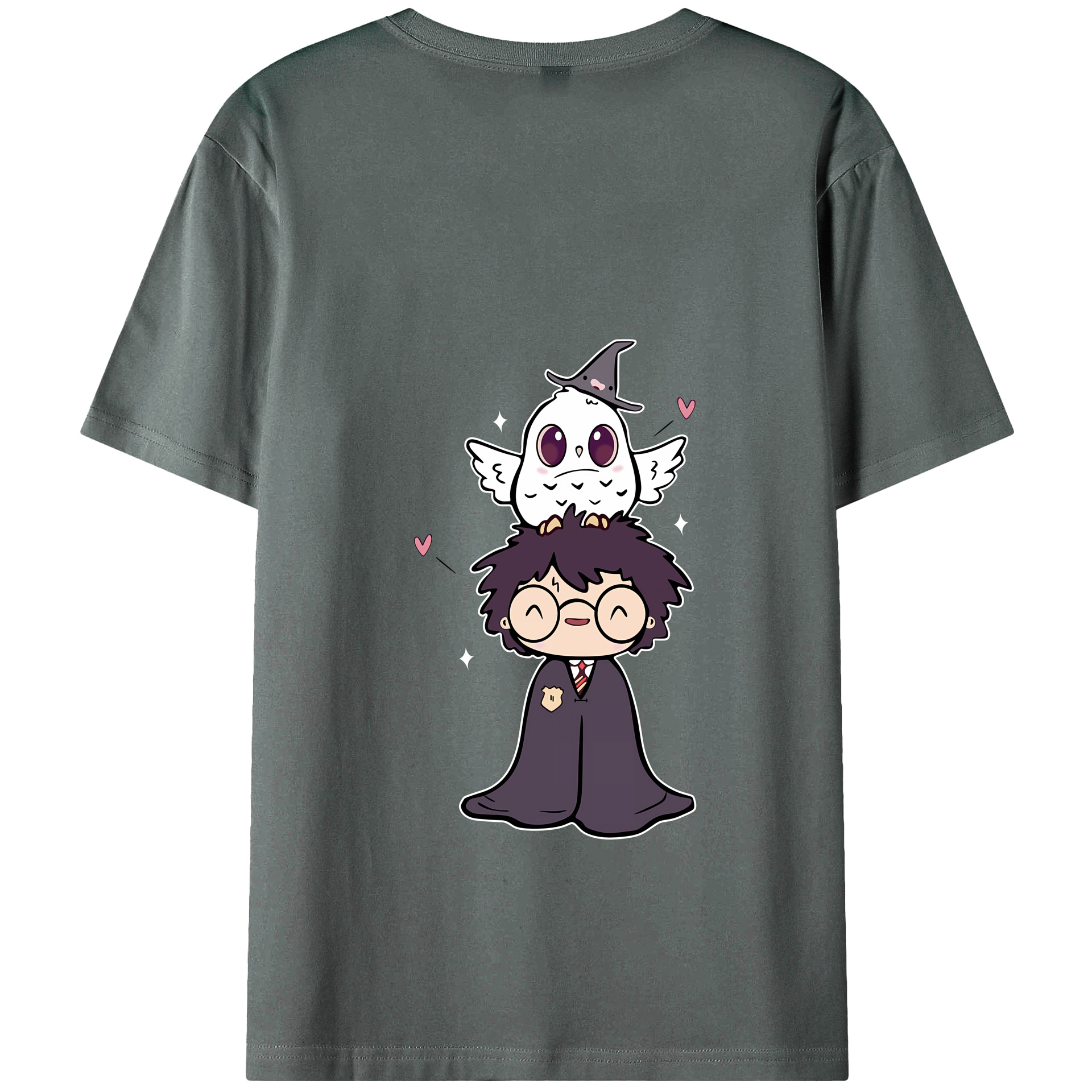 （画像用） Harry Potter ハリー・ポッターシリーズ 綿100％ メンズ半袖Tシャツ（バックプリント） 通気性